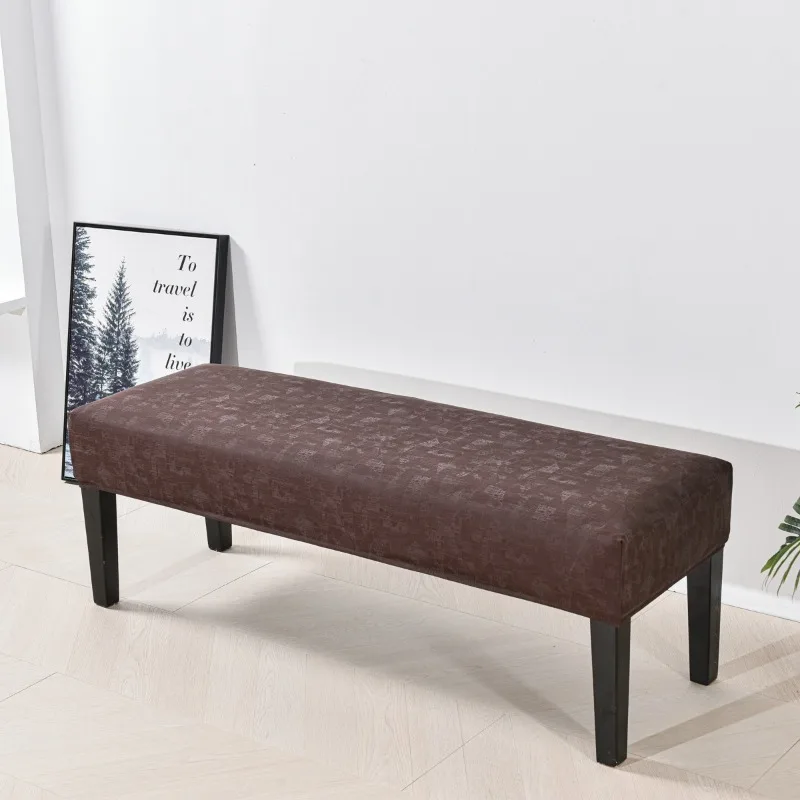 Waterproof Jacquard Piano Chair Cover Stretch Jacquard Dining Bench Covers Rectangular Solid Color Stool Seat Cover