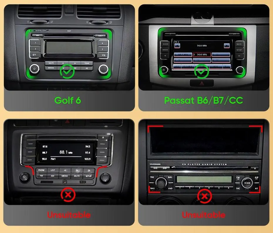 Android 16 2Din Autoradio für Volkswagen Golf 5 6 Polo Passat B6 B7 CC Skoda Jetta Universal Multimedia GPS-Navigation – Detail 13