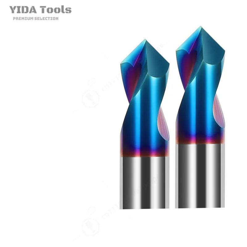 HRC65 Solid Carbide Center Spot Drill 90 Degree Extended Positioning Chamfering Bit CNC Precision Locating Tool