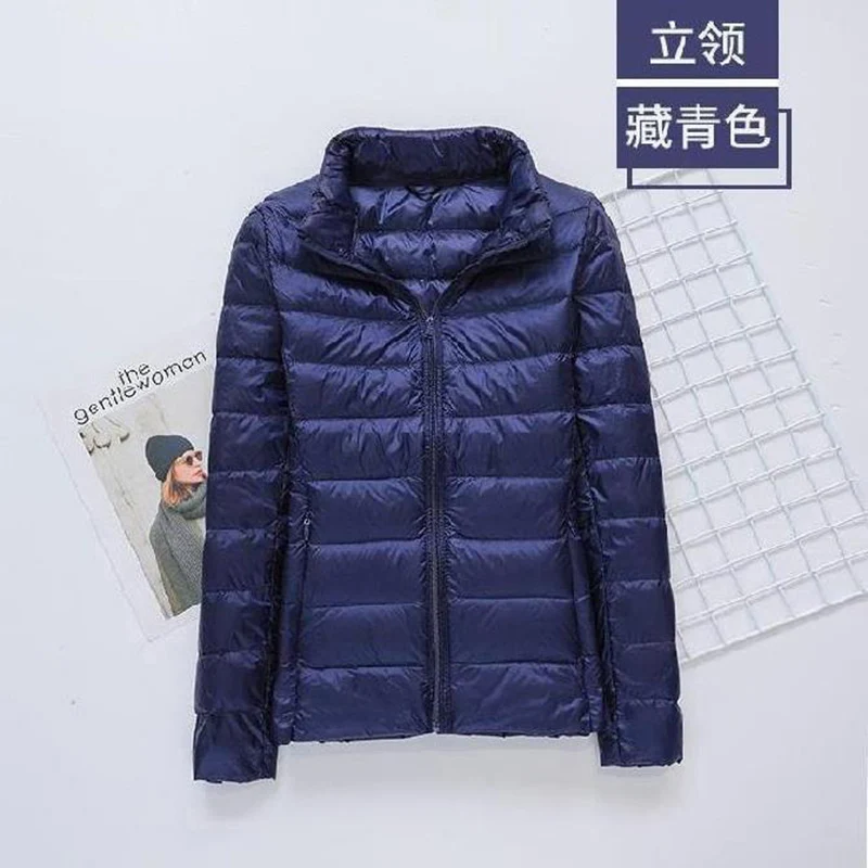 Women's Light down Jacket Turtleneck Long Sleeve Warm Coat Spring Autumn Fashion Soft Harajuku Outerwear