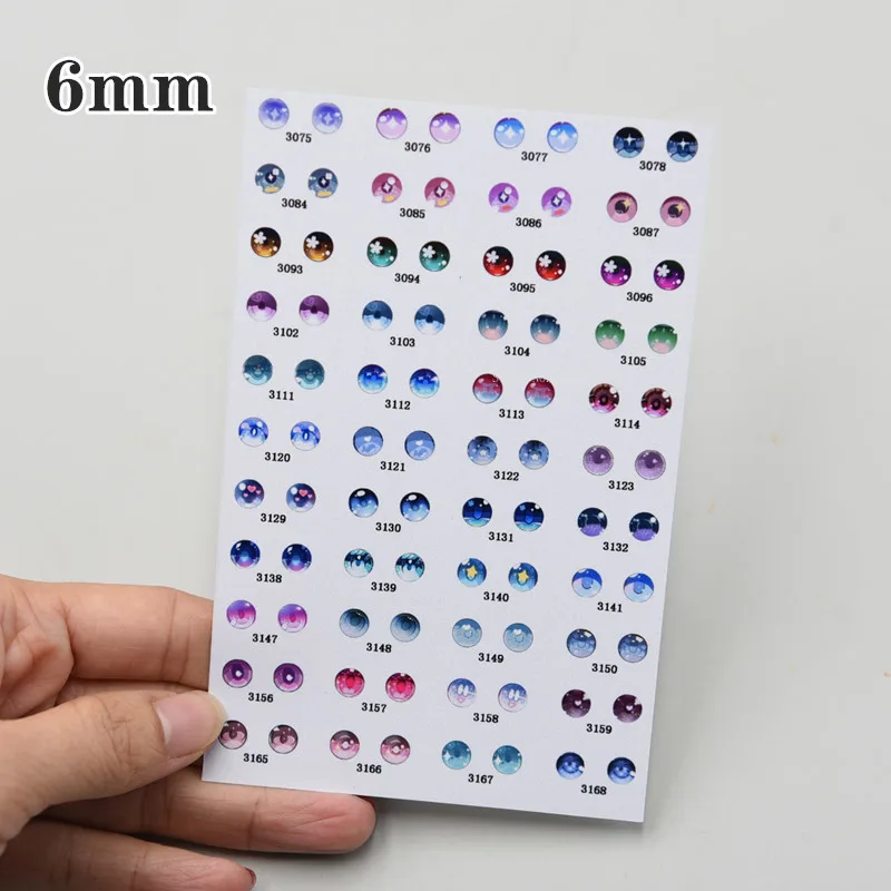 2pcs BJD Ultra Light Clay Doll Eye Sticker Eye Piece Base Paper DIY Polymer  Clay Animation Cartoon Character Making Accessories