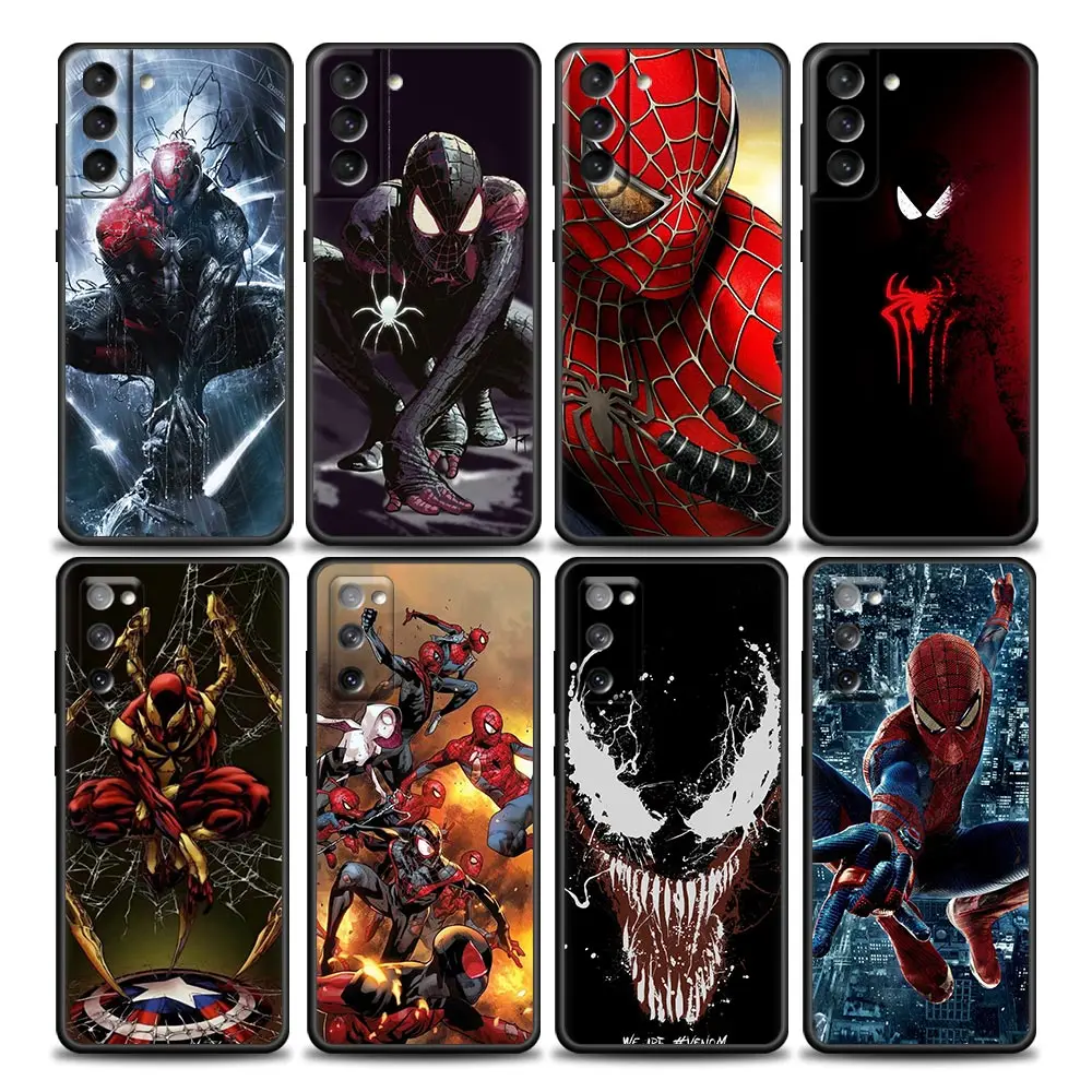 Marvel Venom S24Ultra Case For Samsung Galaxy S23 S21 S20 FE S22 Ultra S10 S24 Plus 5G Soft Phone Cover Spiderman Marvel Fundas