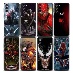 Marvel Venom S24Ultra Case For Samsung Galaxy S23 S21 S20 FE S22 Ultra S10 S24 Plus 5G Soft Phone Cover Spiderman Marvel Fundas