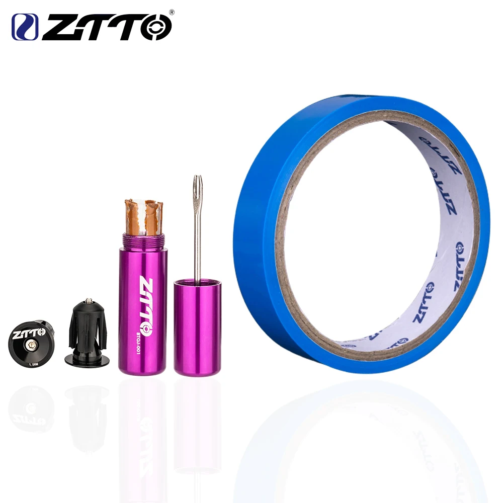 ZTTO Bicycle Tubeless Tire Repair Tool Tubeless Rim Tapes Urgent Glue Free Fast Repair Tire Patches Handle Bar Ends Hidden Tool