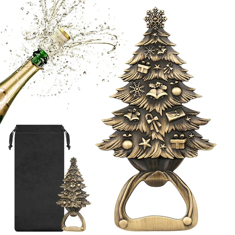 

Christmas Tree Bottle Opener Festival Holiday Beer Wine Opener Fun Xmas Gift for Family Friends Novelty Kitchen Bar Accessories