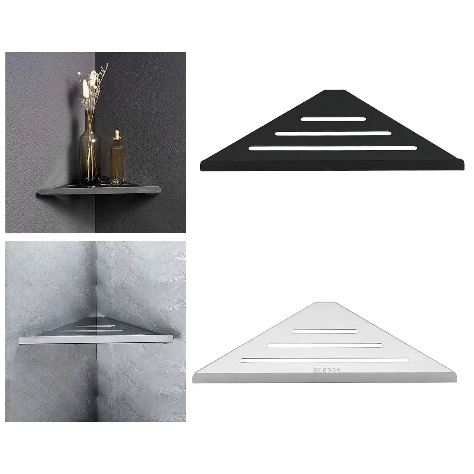 Bathroom Shelves Corner Storage Shelf Stainless Steel 304 Triangle Towel Storage Punching Shower Rack Bathroom Accessories