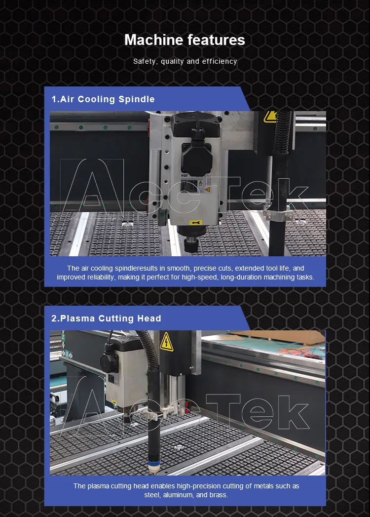 ACCTEK AKMP1325 1325 CNC Engraving Machine Equipped With Plasma Head CNC Router For Metal Wood Acrylic Cutting