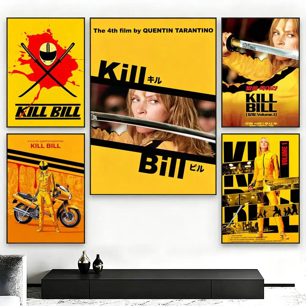 Movie Kill BillS Poster Poster Nordic HD Self-Adhesive Wall Sticker Home Café Bedroom Living Room Art Decor Gift