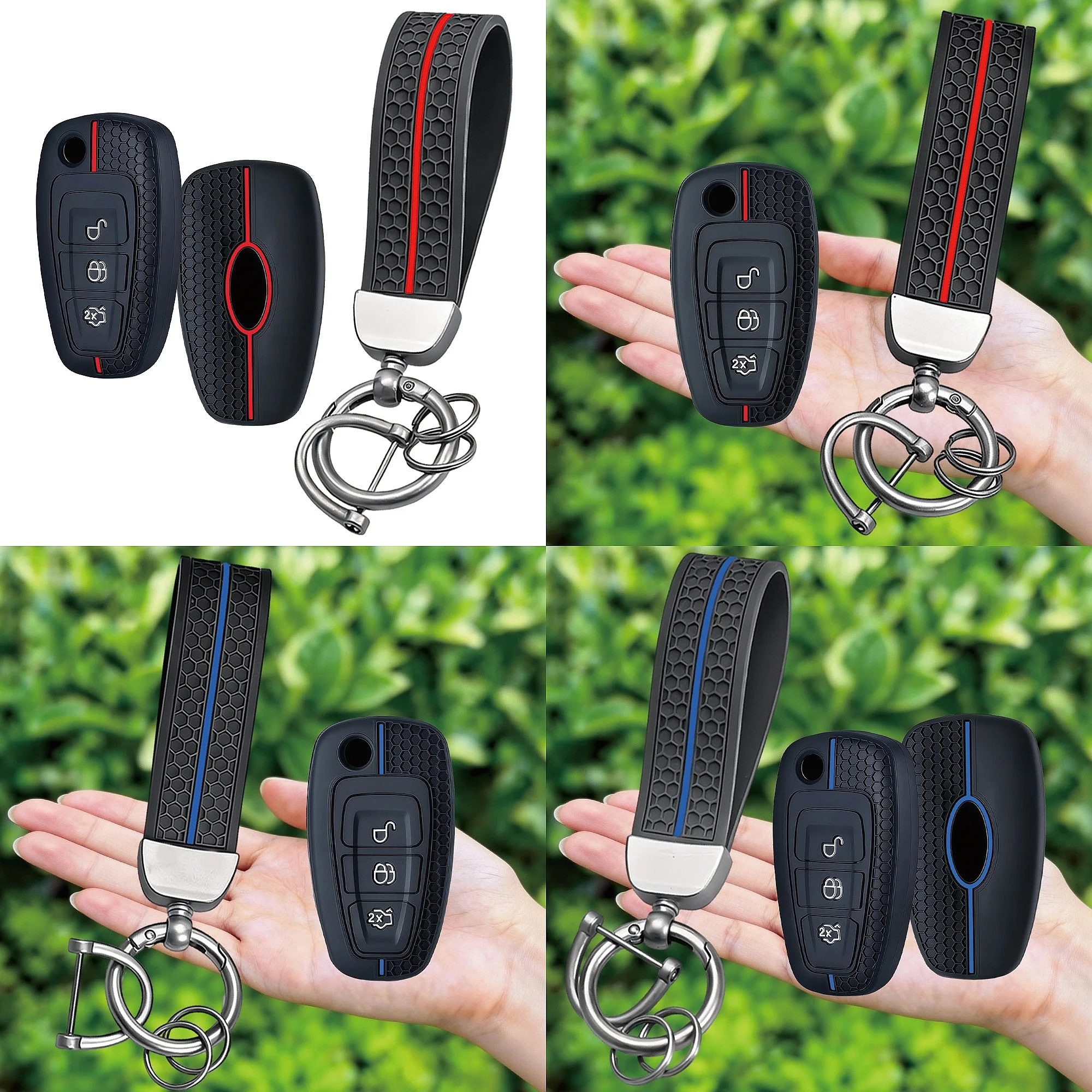 Silicone Car Key Fob Cover For Ford Focus Galaxy Mondeo Transit Auto Key Shell Remote Key Cover