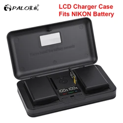 PALO LCD USB Storage Case Charger for NIKON EN-EL3E EN-EL9 EN-EL14 EN-EL15 EN-EL20 EN-EL25 Camera Battery