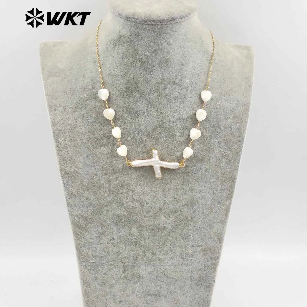 

WT-JN301 Newst Design Versatile Fashion Pearl Shell Necklace With 18k Gold Plated For Girls Jewelry Decoration