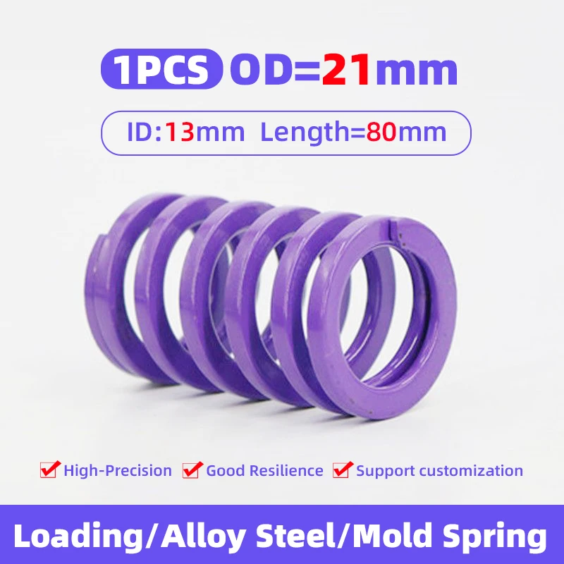 

Creamily 1PCS Purple Molds Springs Alloy Steel Compression Springs Coiling Spring Outer Diameter21mm Inner Diameter13mm L80mm ﻿