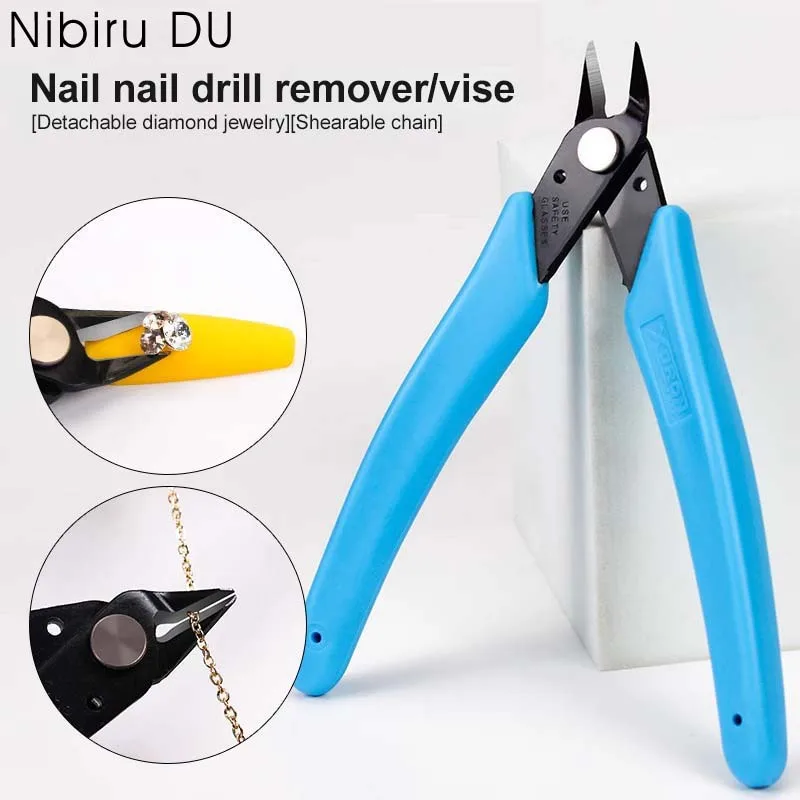 

Professional Stainless Steel Nail Art Clipper Remover Rhinestones Cutter Plier Chain Scissors Manicure Drilling Clip Tools