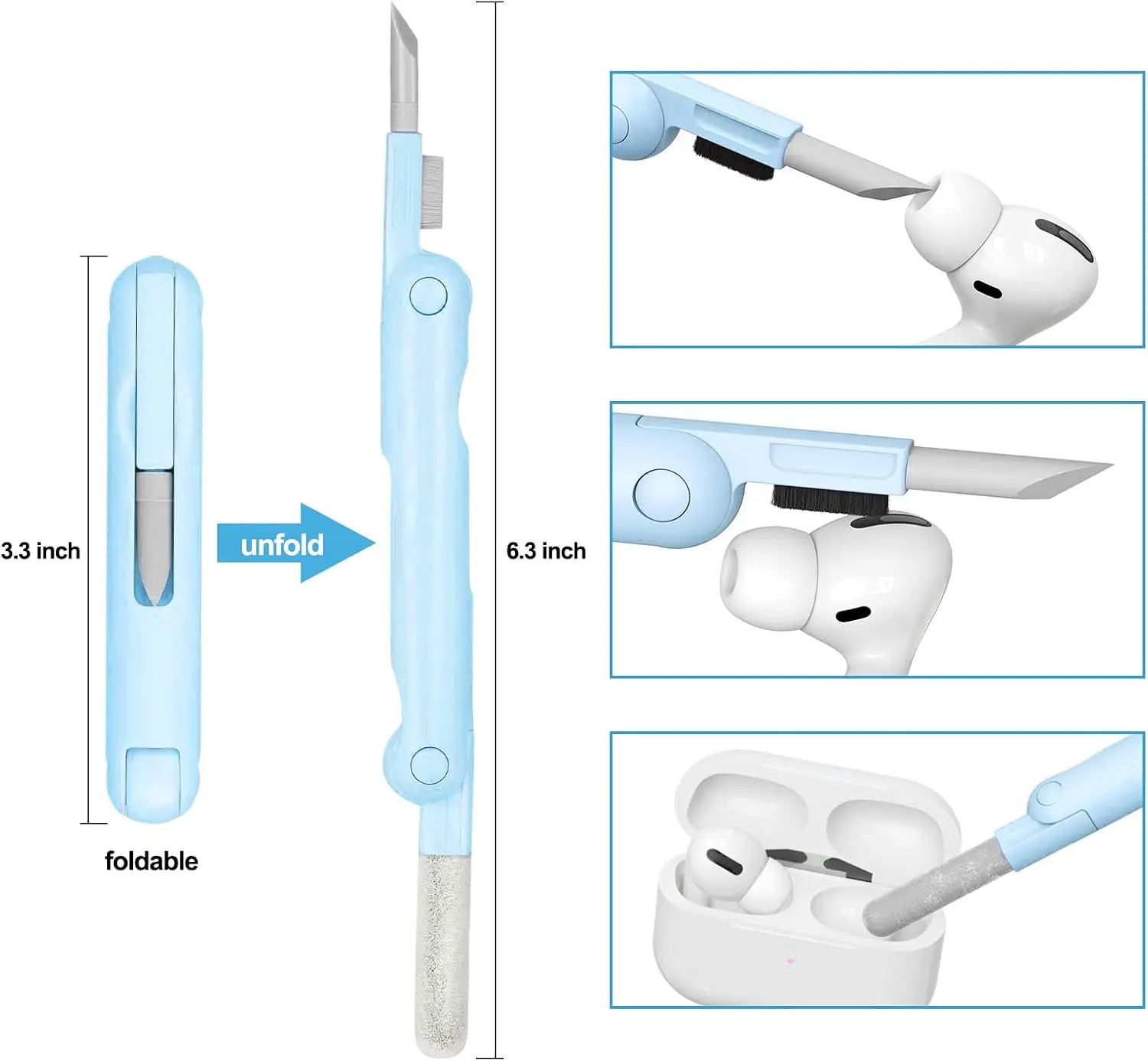 7 in 1 Electronics Cleaning Kit Multifunctional Keyboard Cleaner Brush Earphone Cleaning Pen for AirPods Phone Laptop Screen PC