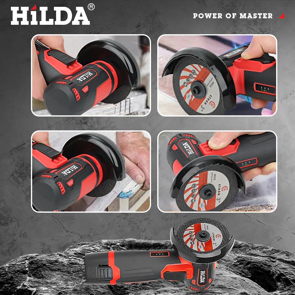 HILDA 12 V Mini-Winkelschleifer, Auto-Reparatur-Bürstenmotor, wiederaufladbar, zum Schneiden von Diamanten, kabelloses Elektrowerkzeug, Polieren und Schleifen – Detail 12