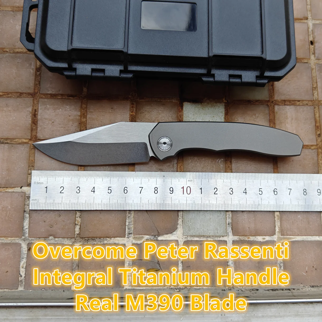 Cuchillo Multiusos Overcome Rassenti Peter con Mango Integral de Titanio M390 y Rodamientos Cerámicos para Senderismo, Camping, Cocina y Uso Diario al Aire Libre