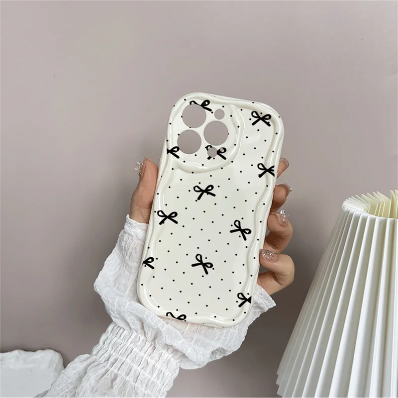 حافظة هاتف لهاتف جوجل بيكسل 8A 10 7 8 9 Pro XL متموجة الحافة القوس الأزهار موجة نقطة الفنية الإبداعية لطيف الكاميرا الغطاء الواقي #5