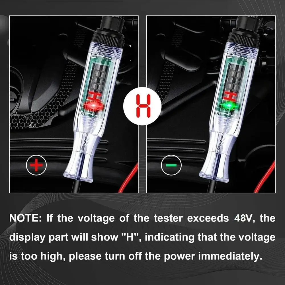 LED Digital Display Pen,Car Test Lamp 12V 24V Line Detection,Electrical Testing, Multifunctional Electrician Maintenance Pen
