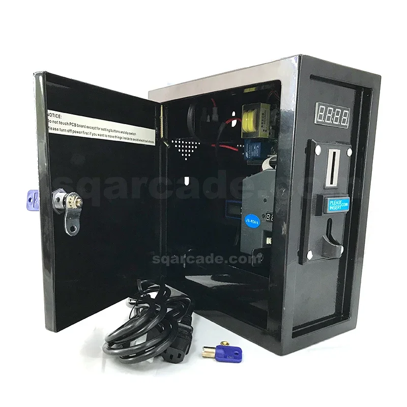 SQ JY-10A Coin Operated Timer Box Time Control Board Power Supply Box with Counter Multi Coin Acceptor for Washing Machine
