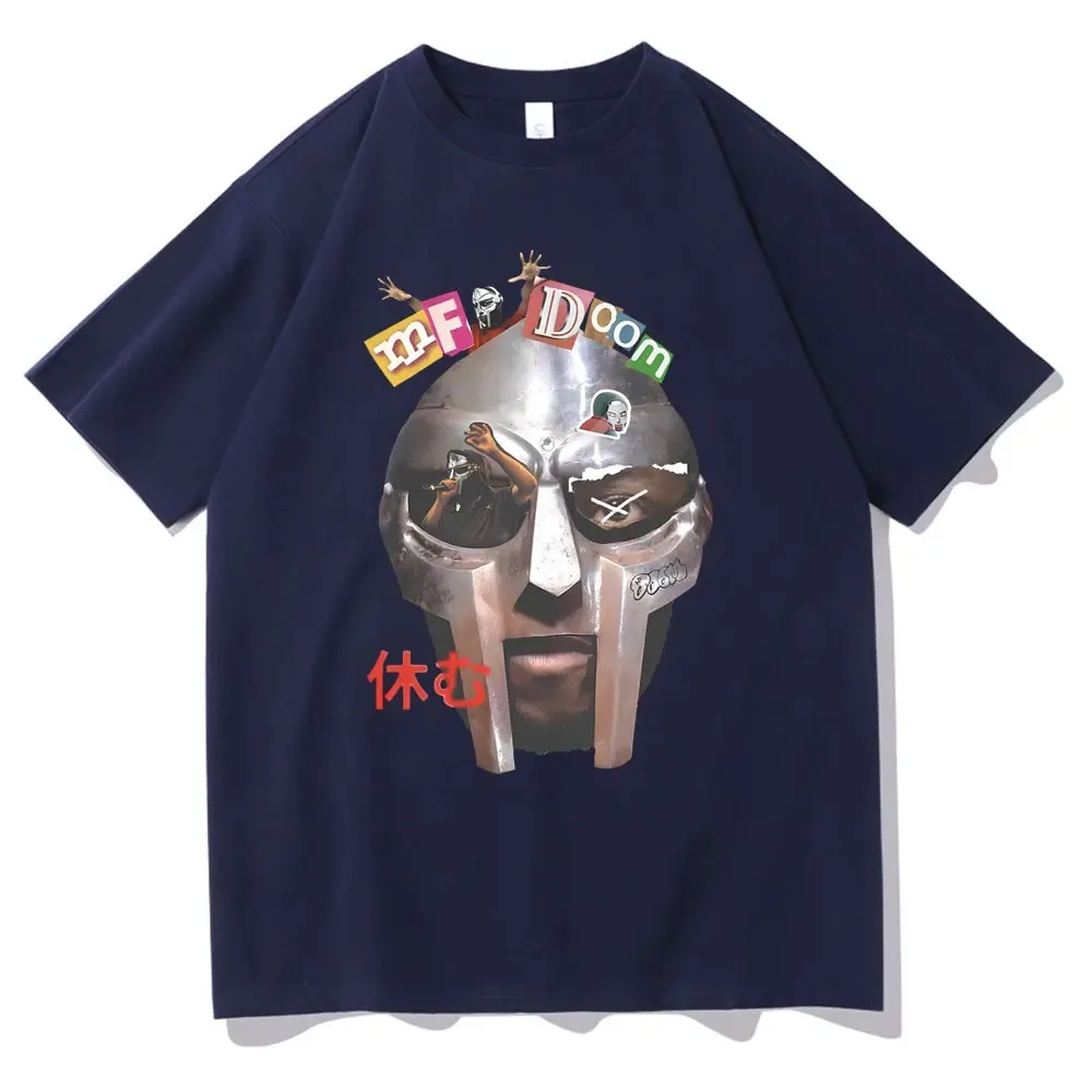 Rapper Mf Doom Madlib Madvillain Metal Mask Graphic Tshirt Operation Doomsday T Shirts Male Hip Hop Vintage Rap Street T-shirt