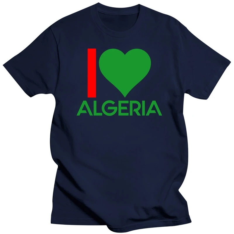 tee i love algeria mens moisture wicking t shirt men designer cotton Euro Size S-3xl Outfit Crazy Humor summer slim tshirt