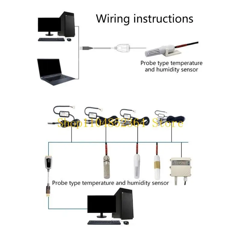 652F Probes Type High Accuracy RS485 Sensors Waterproof for Temperature Humidity Monitoring In Harsh Industrial environment 