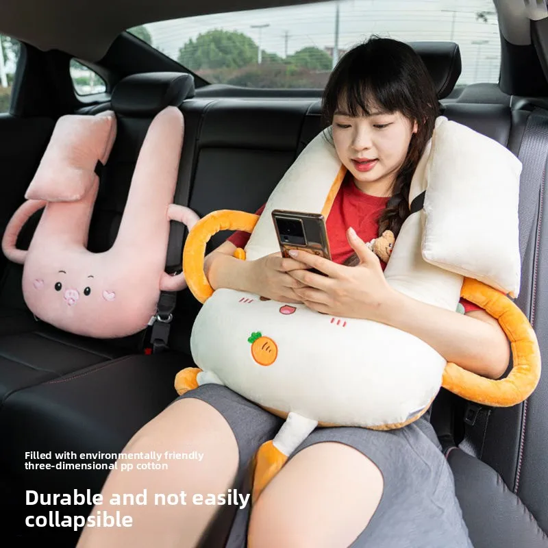 Creative car sleeping pillow children's car neck protection pillow adult seat belt anti pinch neck pillow cushion Seat supports
