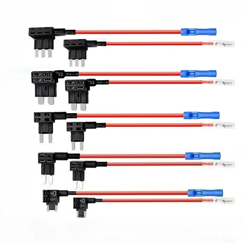 16AWG 30CM 5/10/15PCS MINI SMALL MEDIUM Size Car Holder Add-a-circuit Adapter Micro Mini Standard ATM Blade Fuse for Cars Vans