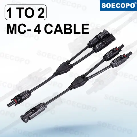 SOECOPO 1 to 2 MC - 4 Cable Branch Connector Multiple Solar Panels Connection Essential for Solar Power System Interconnection