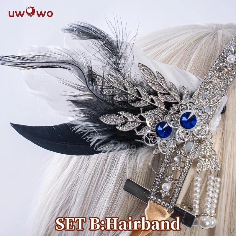 ما قبل البيع UWOWO Navia تأثيري لعبة Genshin تأثير Fanart Navia ثوب فستان تأثيري حلي هالوين زي @ 0Z *