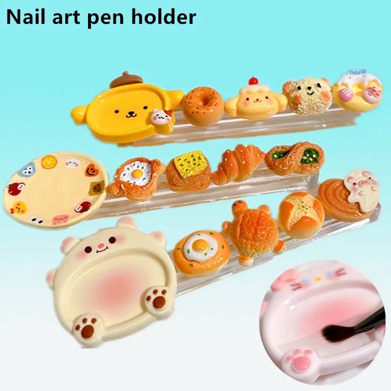 

Cartoon Panda Small Animal Cute Nail Pen Stand Multifunctional Pen Rack Color Palette Color Drawing Line Pen Frame Nail Tool