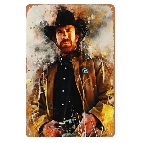Pôster de Metal do Filme Chuck Norris - Placa de Metal Colecionável
