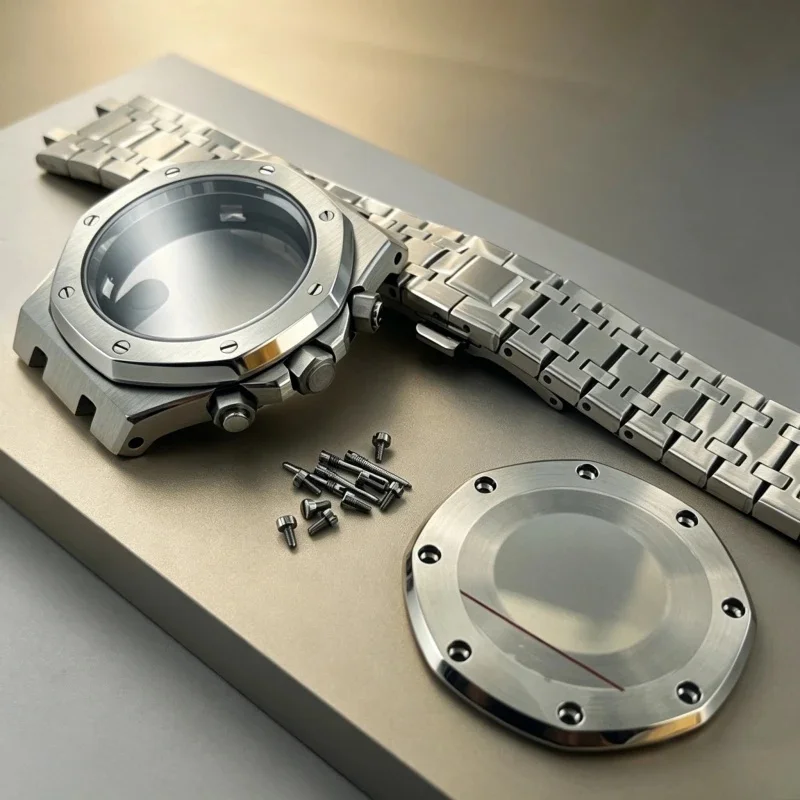 42mm AP Style Watch Case Sapphire Crystal Stainless Steel Case Fit VK63 Movement Watch Repair Modification Parts  6 Hands