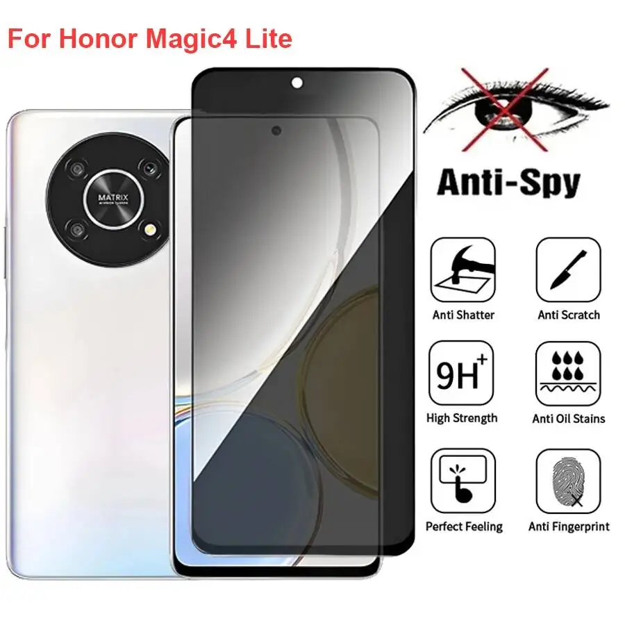 

Honor Magic4 ANY-LX1 Anti Spy Privacy Tempered Glass Screen Protector Compatible For Honormagic4 Lite Phone Film