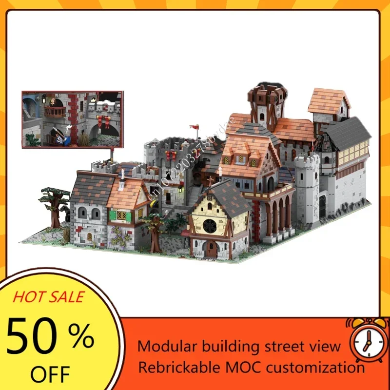 20331PCS Modular MOC Classic Scene Architecture Large Medieval Royal Village Castle Building Block Assembly Model Brick Toy Gift