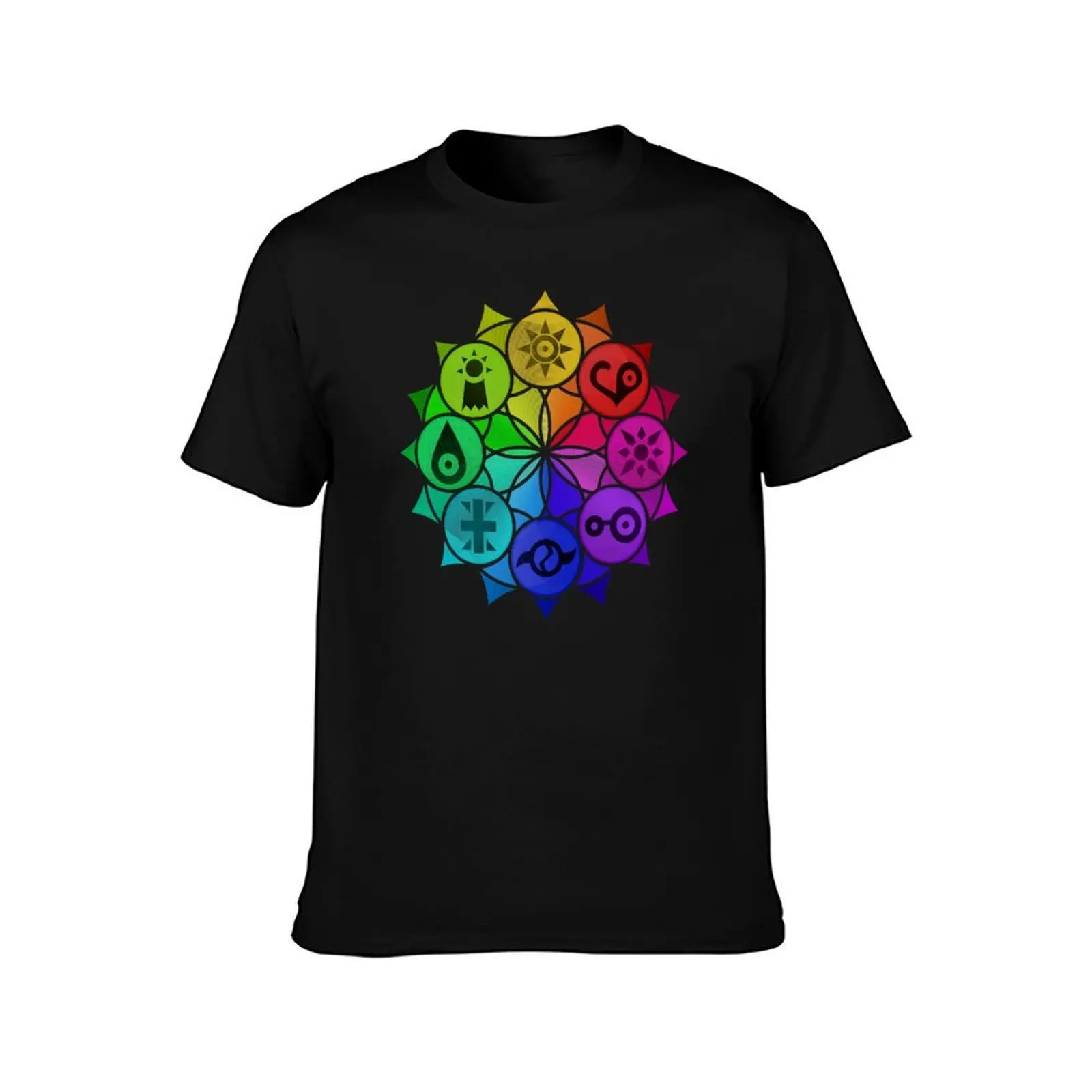 Digimon Crests Mandala T-Shirt Large Size Loose Casual Tee T-Shirt