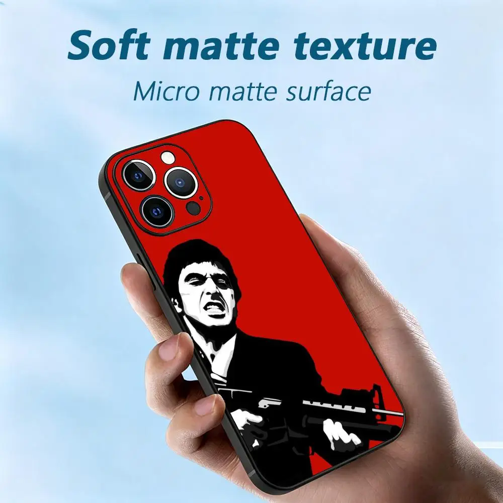 Cool Hot Scarface Film Al Pacino Movie Phone Case Soft black Shockproof Cover For iPhone17 air 16 e 15 14 13 12Plus Mini Pro Max view 5