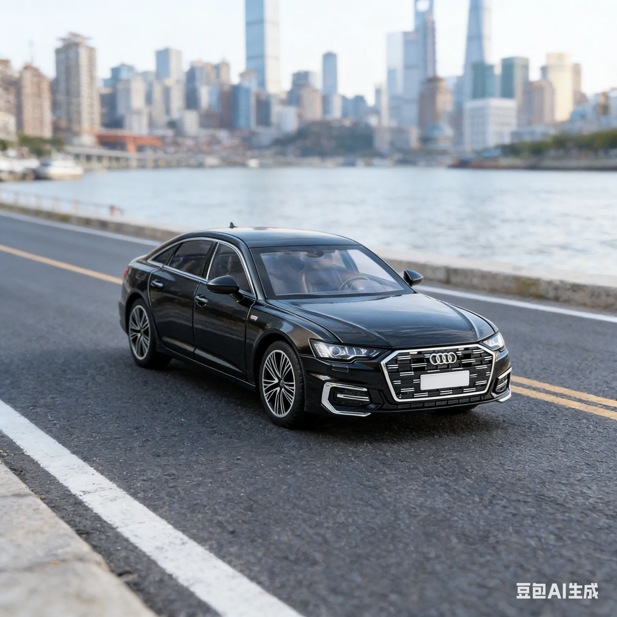 1-24-アウディ-a6l-合金ダイキャストモデルカー、ライトとサウンド付き、高級デスクトップ装飾品、完璧なコレクションやお祭りのギフトに最適