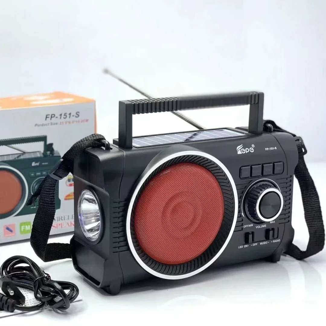 Fepe Fp-151-s Rechargeable Radio Wireless Speaker With Usb Sd Tf Mp3 Player With Solar With Light