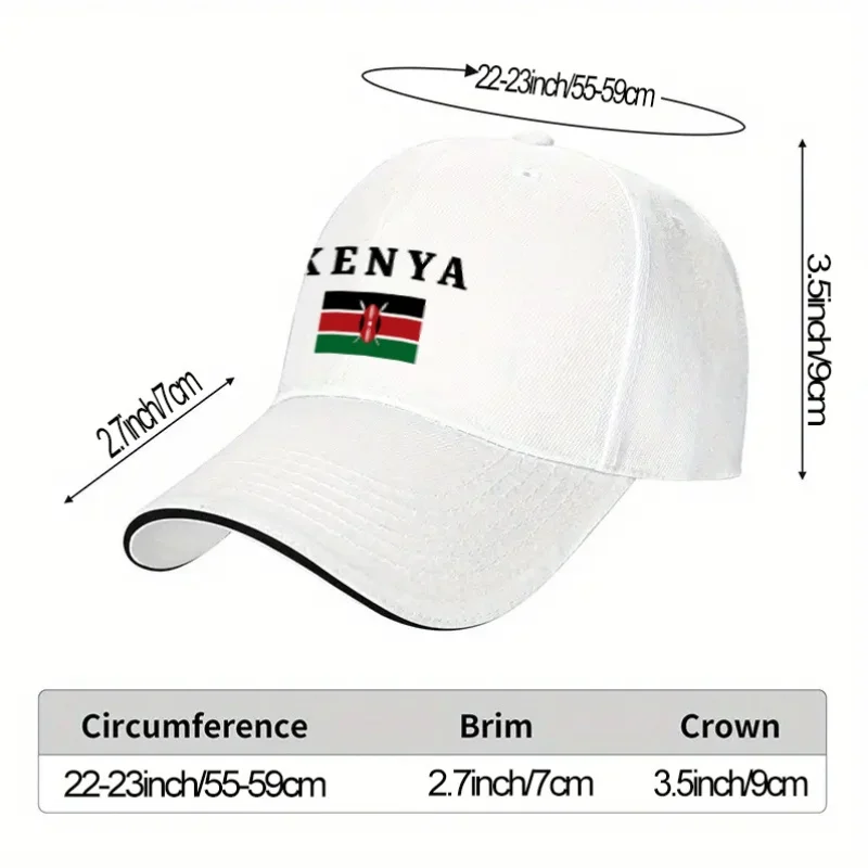 Kenya Flag National Pride Baseball Cap Polyester Adjustable Outdoor Sports Travel Headwear