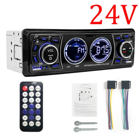 Автомобильный Радиоприемник Hippcron 1 DIN, Bluetooth-стерео, MP3-плеер С FM-радио, AUX, USB, Поддержка Карт TF, 12/24 В