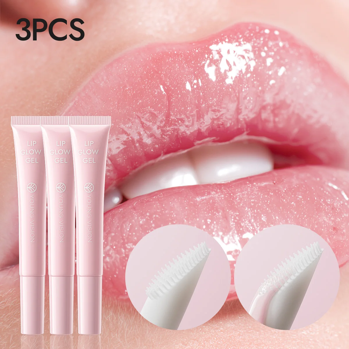YOUNG VISION  LIP GLOW GEL Pink Moisturizing Lip Mask Moisturizing Lip Mask Anti-Chapping Glossy Long-Lasting
