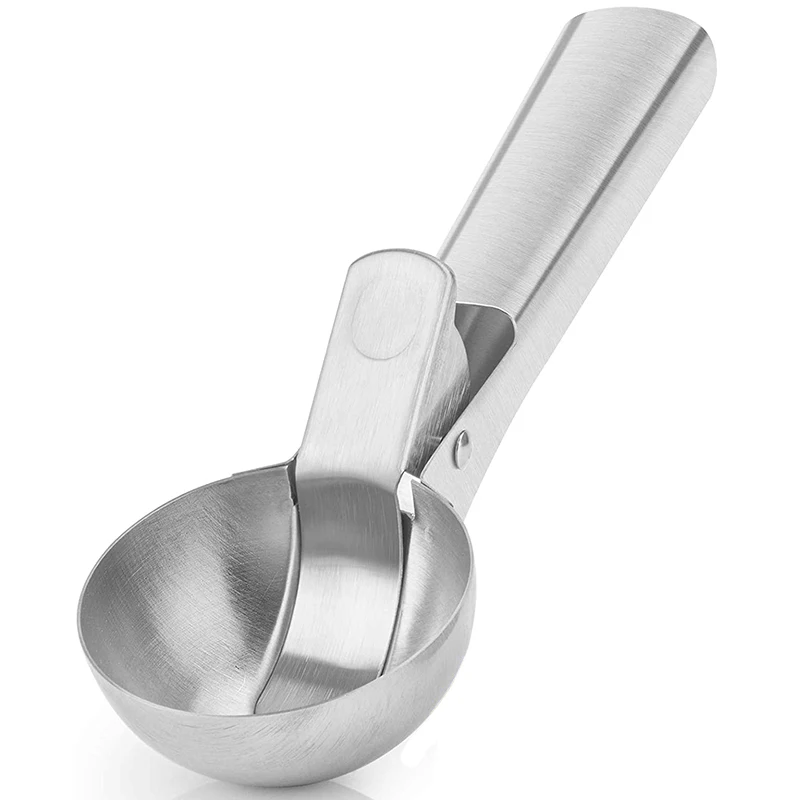 Stainless Steel Ice Cream Scoop Easy to Trigger Release Ice Cream Scoop with Comfortable Antifreeze Handle