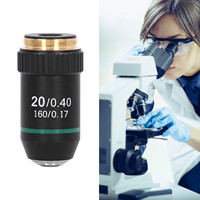 Achromatic Objective Brass Chrome Plated 20X Microscope Objective Lens Interface 20.2mm Objective Lens Microscope Objective Lens