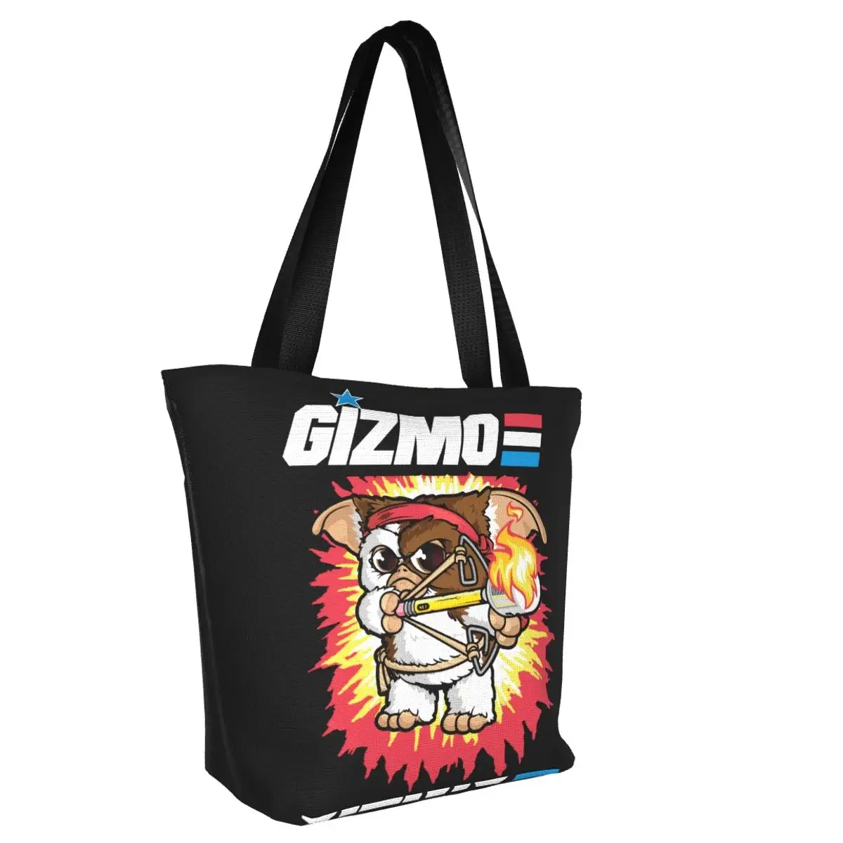 Recycling Gizmo Gremlins Shopping Bag Women Canvas Shoulder Tote Bag Portable 80s Horror Movie Mogwai Grocery Shopper Bags