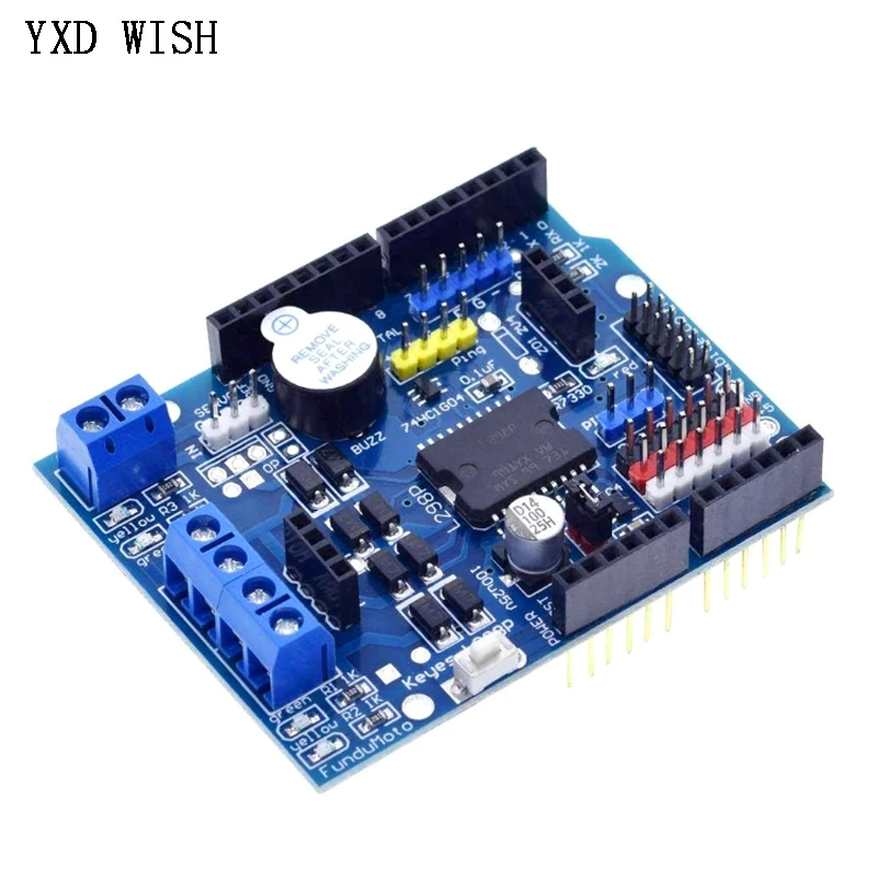 Controlador de velocidad L298P PWM, controlador de puente H Dual de alta potencia, interfaz Bluetooth, placa protectora de controlador de Motor L298P para Arduino