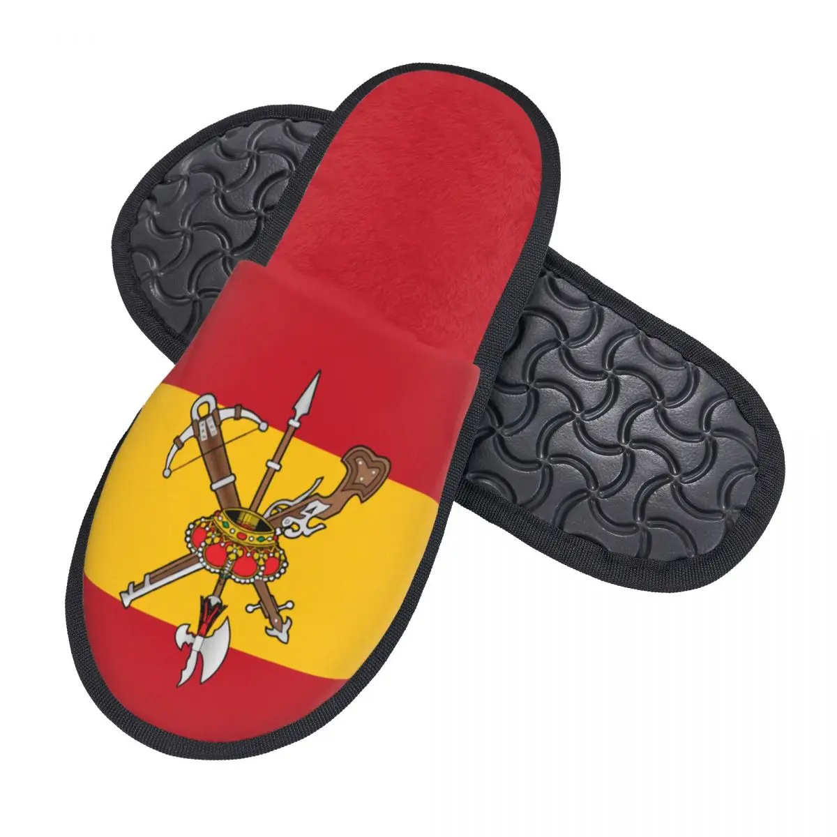 Custom Spanish Legion Flag Comfy Scuff Memory Foam Slippers Women Spain Army Proud Bedroom House Shoes