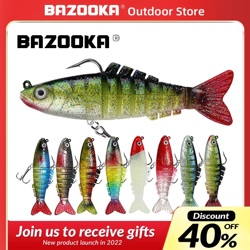 

Bazooka Sinking Wobblers Fishing Lures Lead Soft Bait Jointed Crankbait Swimbait Segment Jig Artificial For Fishing Tackle Lure