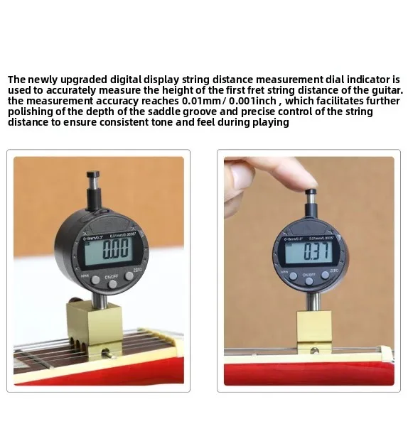 Digital Guitar String Action Height Gauge with LCD for Luthier Setup