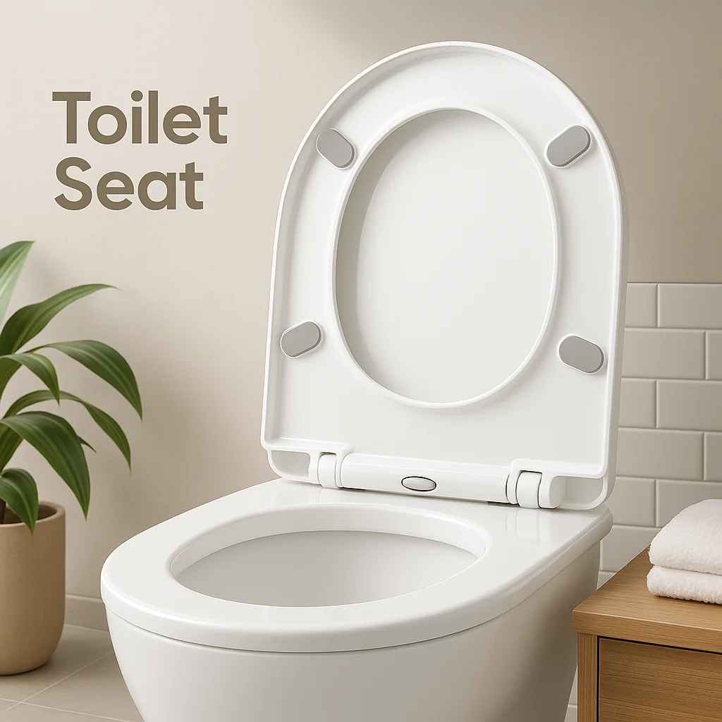 

Bathroom Replacement Toilet Seat, Universal Plastic Toilet Lid, Quick Mount for Most Home Standard Toilets